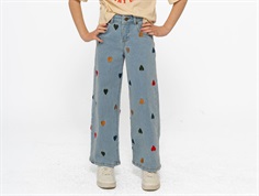 THE NEW Nessa brede jeans light blue denim med hjerter